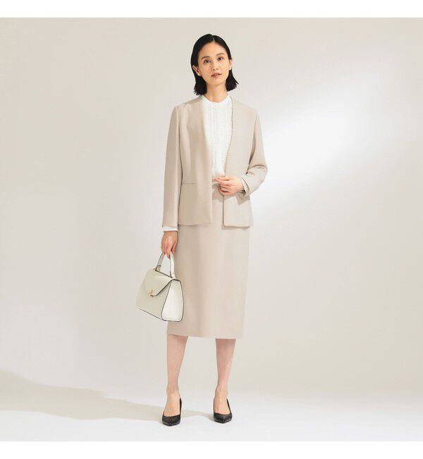 Demi-Luxe BEAMS 「トリアセ カラーレスジャケット＊」|ノーカラージャケット|