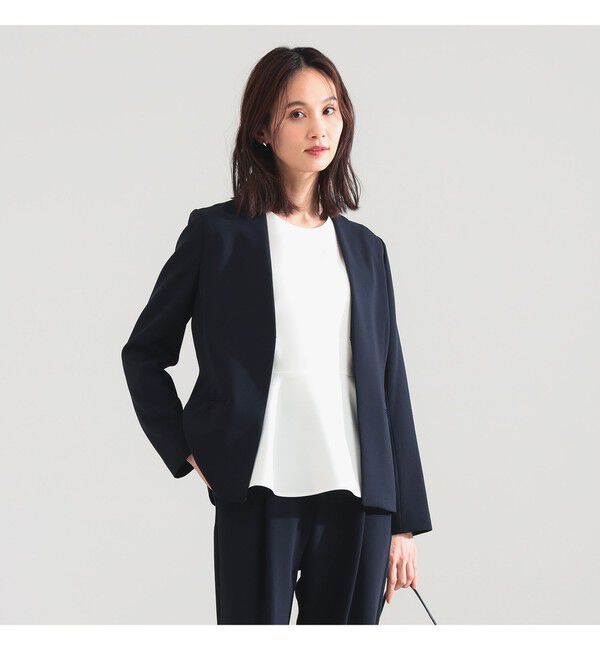 Demi-Luxe BEAMS 「トリアセ カラーレスジャケット＊」|ノーカラージャケット|