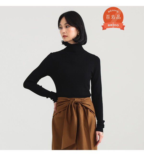Demi-Luxe BEAMS 「リブ タートルネックニット」|ニット・セーター|BLACK
