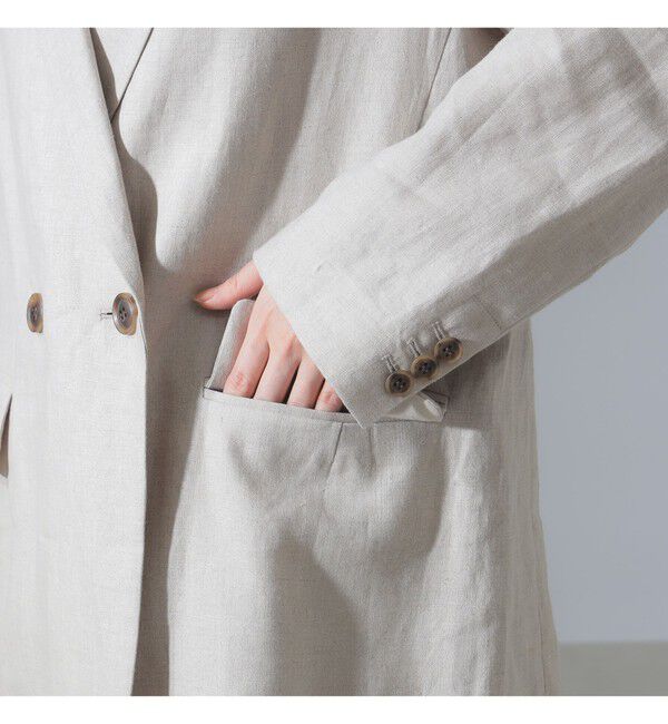 Demi-Luxe BEAMS 「ダブルブレスト リネン ジャケット」|ダッフルコート|