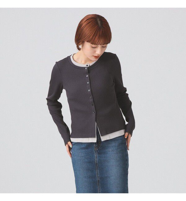 Ray BEAMS 「RIB レイヤード カーディガン」|Tシャツ・カットソー|