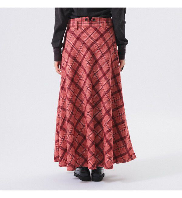 BEAMSBOY「チェック ロング Aライン スカート」|スカート|