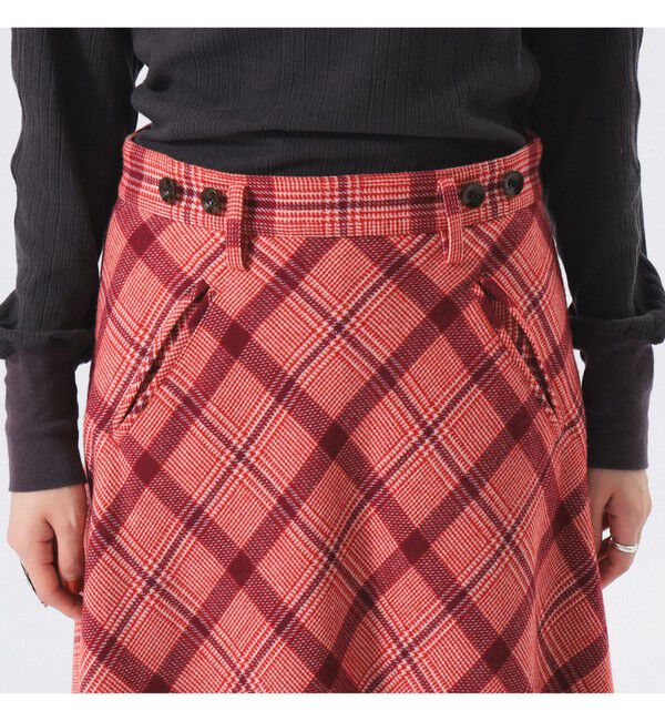 BEAMSBOY「チェック ロング Aライン スカート」|スカート|