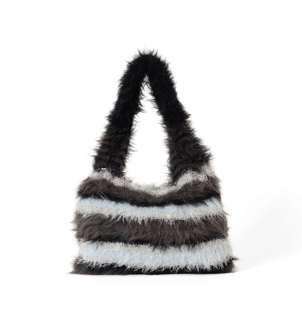 Ray BEAMS 「シャギー ボーダー ニット バッグ」|ハンドバッグ|