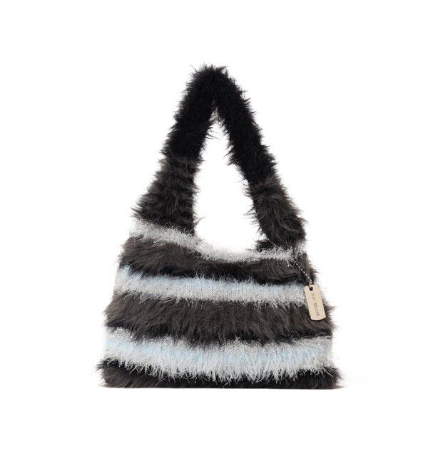 Ray BEAMS 「シャギー ボーダー ニット バッグ」|ハンドバッグ|