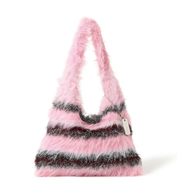 Ray BEAMS 「シャギー ボーダー ニット バッグ」|ハンドバッグ|