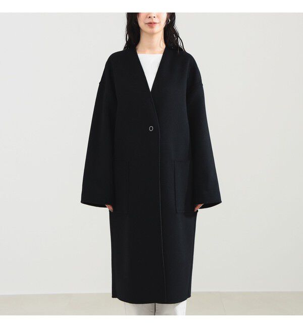 Demi-Luxe BEAMS 「リバー Vネック ロングコート」|ダッフルコート|