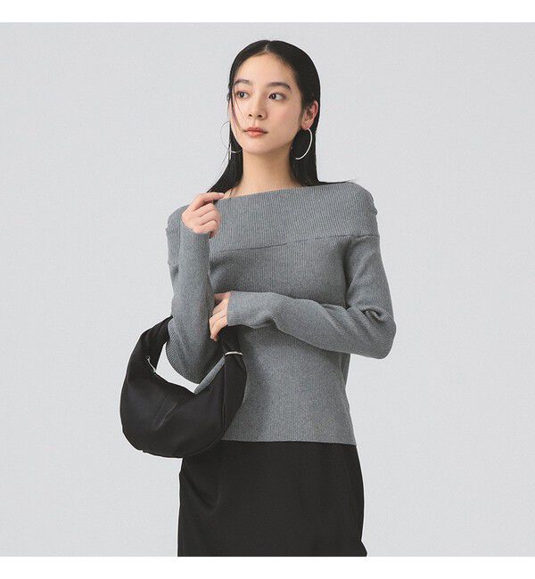 Ray BEAMS 「リブ オフショルダー ニット」|ニット・セーター|GREY