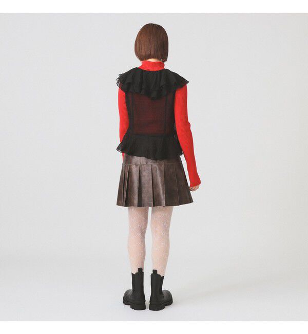 Ray BEAMS 「ラッフルカラー ノースリーブ ブラウス」|シャツ・ブラウス|