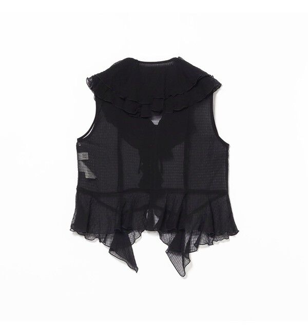 Ray BEAMS 「ラッフルカラー ノースリーブ ブラウス」|シャツ・ブラウス|