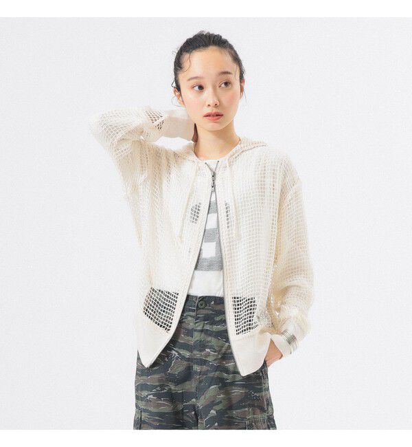 BEAMSBOY「ビッグ メッシュ フーディー」|Tシャツ・カットソー|OFF_WHT