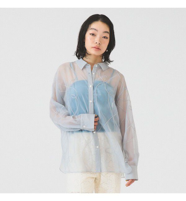 Ray BEAMS 「コード シシュウシアー シャツ」|シャツ・ブラウス|