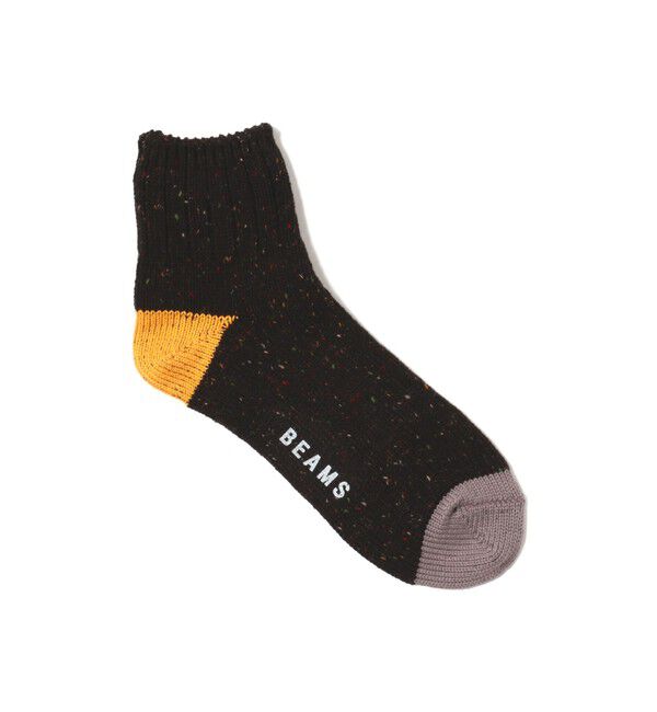 BEAMS「ネップ クォーター ソックス」|ソックス|BLACK