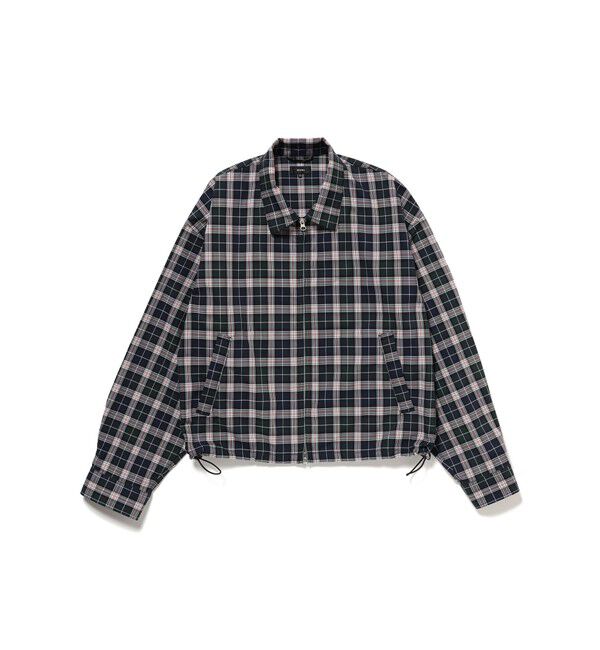 BEAMS「チェック ジップ ブルゾン」|ブルゾン・スタジャン|NAVY