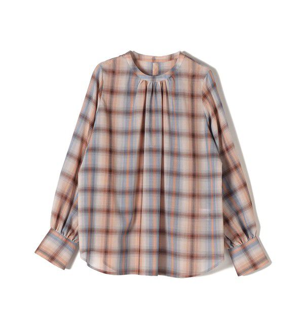 SHIPS for women「SUPER120 シアーチェックギャザーブラウス◇」|シャツ・ブラウス|