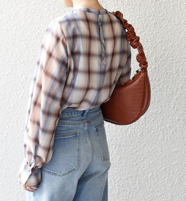 SHIPS for women「SUPER120 シアーチェックギャザーブラウス◇」|シャツ・ブラウス|