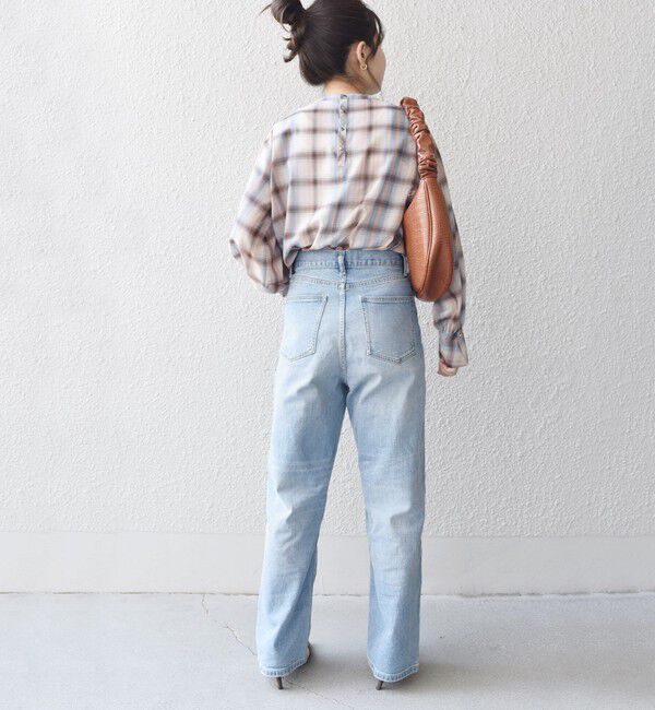 SHIPS for women「SUPER120 シアーチェックギャザーブラウス◇」|シャツ・ブラウス|