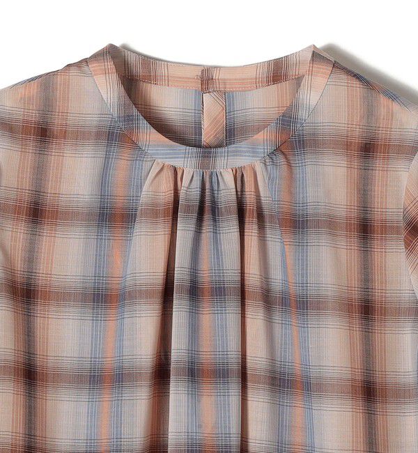 SHIPS for women「SUPER120 シアーチェックギャザーブラウス◇」|シャツ・ブラウス|