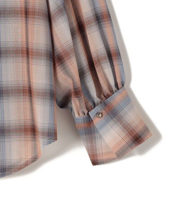 SHIPS for women「SUPER120 シアーチェックギャザーブラウス◇」|シャツ・ブラウス|