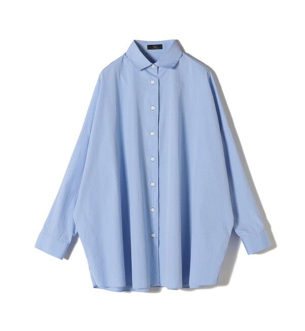 SHIPS for women「SHIPS Primary Navy Label:〈手洗い可能〉ALBINIコットンビッグワイズシャツ」|シャツ・ブラウス|サックスブルー