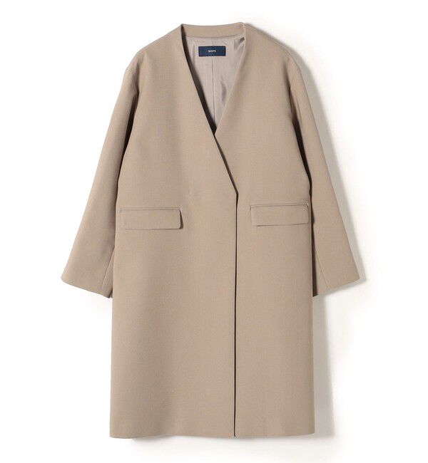 SHIPS for women「ノーラペル ツイル ライトコート◇」|ノーカラーコート|