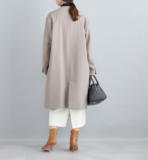 SHIPS for women「ノーラペル ツイル ライトコート◇」|ノーカラーコート|