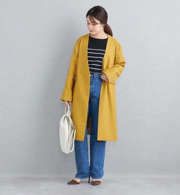 SHIPS for women「ノーラペル ツイル ライトコート◇」|ノーカラーコート|