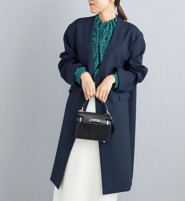 SHIPS for women「ノーラペル ツイル ライトコート◇」|ノーカラーコート|