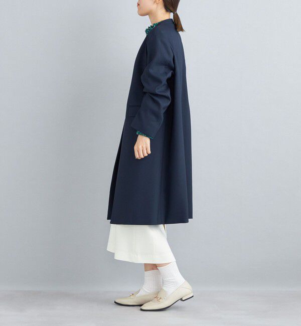 SHIPS for women「ノーラペル ツイル ライトコート◇」|ノーカラーコート|