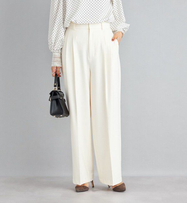 SHIPS for women「〈手洗い可能〉2タックワイドパンツ◇」|その他|ホワイト