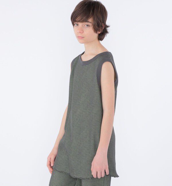 SHIPS KIDS「MOUN TEN.:160cm / バイカラー ワッフル タンクトップ」|タンクトップ|