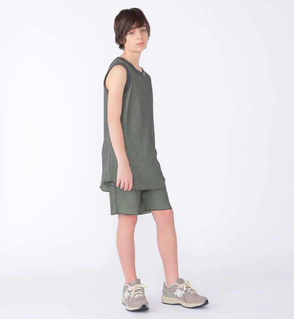 SHIPS KIDS「MOUN TEN.:160cm / バイカラー ワッフル タンクトップ」|タンクトップ|