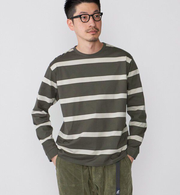 SHIPS「SHIPS: ワイドパネル ボーダー クルーネック Tシャツ (ロンT)」|Tシャツ・カットソー|