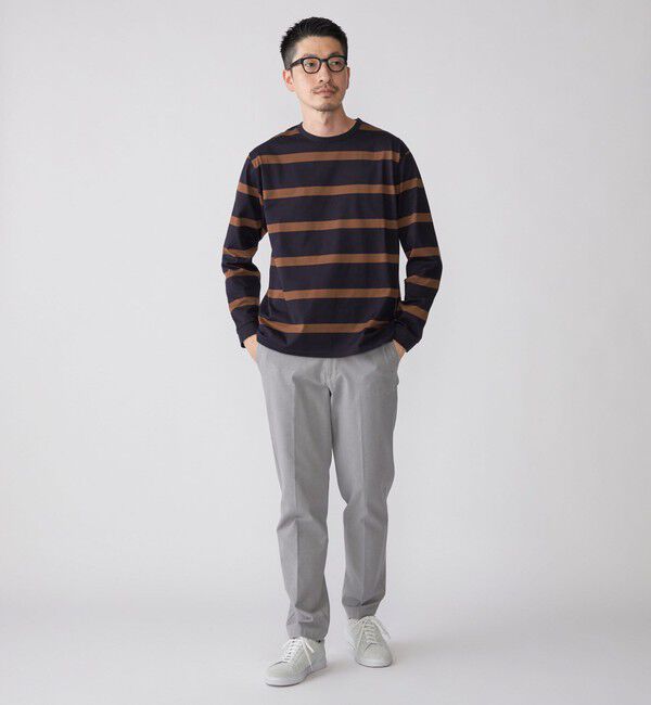 SHIPS「SHIPS: ワイドパネル ボーダー クルーネック Tシャツ (ロンT)」|Tシャツ・カットソー|