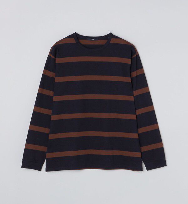 SHIPS「SHIPS: ワイドパネル ボーダー クルーネック Tシャツ (ロンT)」|Tシャツ・カットソー|