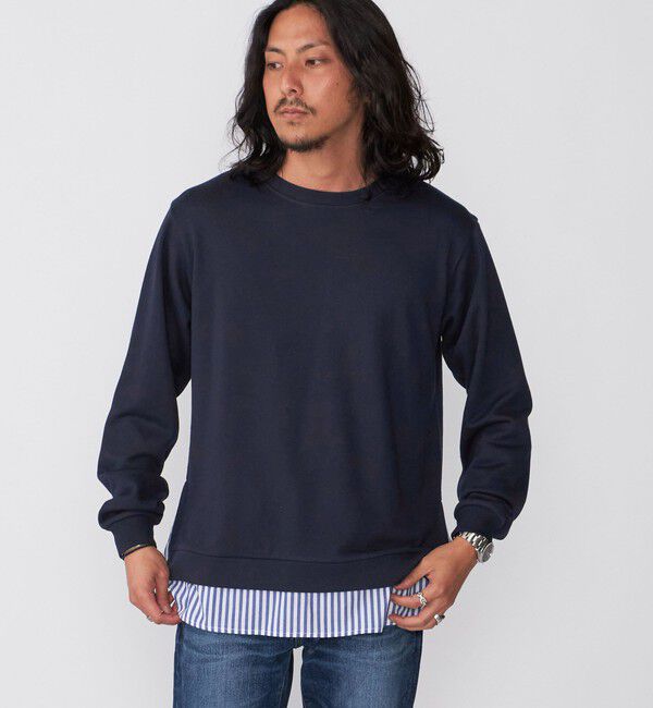 SHIPS「*SHIPS: シャツ レイヤード クルーネック スウェット」|スウェット・ジャージ|