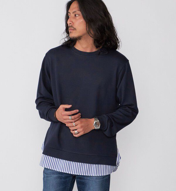 SHIPS「*SHIPS: シャツ レイヤード クルーネック スウェット」|スウェット・ジャージ|