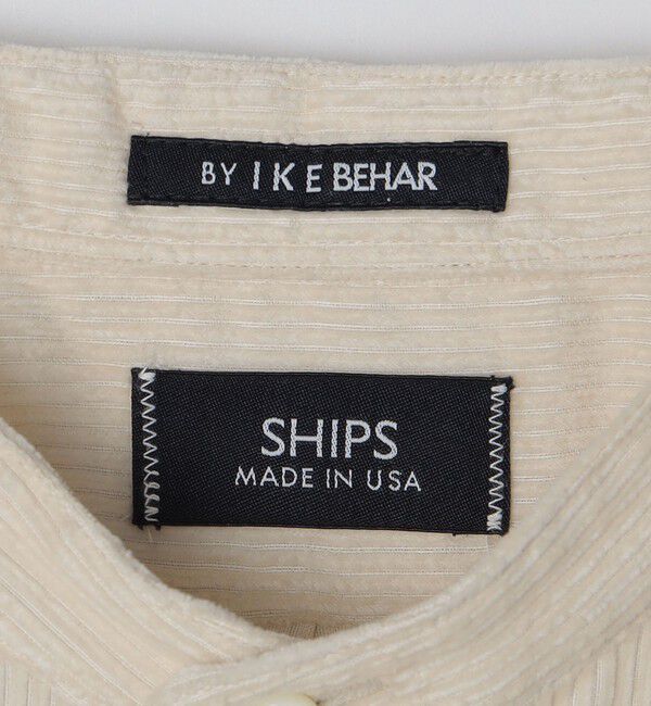 SHIPS「【SHIPS別注】IKE BEHAR: ワイドコーデュロイ バンドカラーシャツ」|シャツ・ブラウス|
