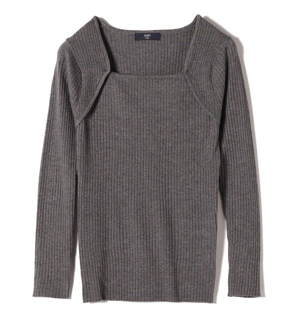 SHIPS Colors 「SHIPS Colors:〈手洗い可能〉14G スクエアー ネック リブ ニット」|ニット・セーター|