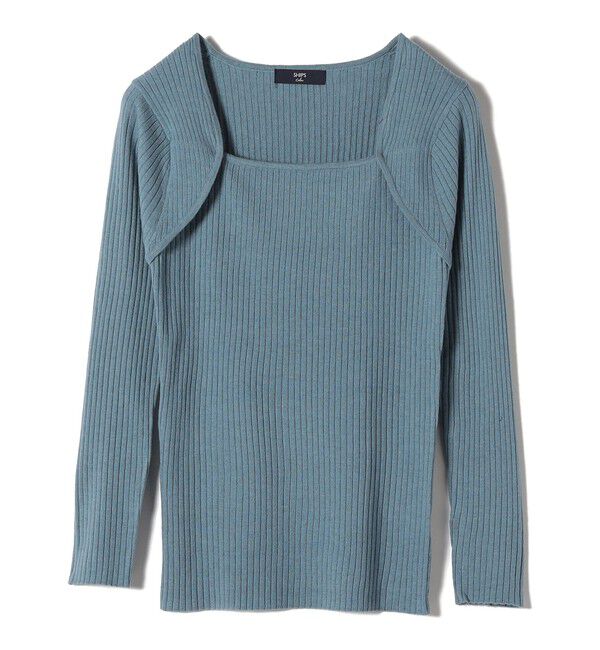 SHIPS Colors 「SHIPS Colors:〈手洗い可能〉14G スクエアー ネック リブ ニット」|ニット・セーター|