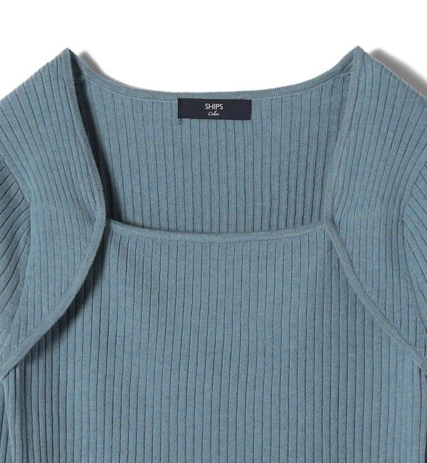 SHIPS Colors 「SHIPS Colors:〈手洗い可能〉14G スクエアー ネック リブ ニット」|ニット・セーター|