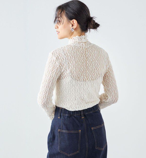 SHIPS for women「〈手洗い可能〉リンクル フラワー レース タートル 」|Tシャツ・カットソー|