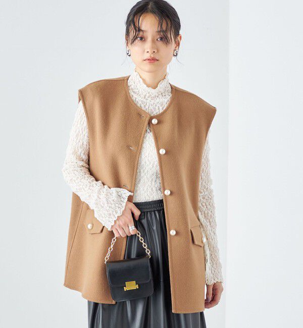 SHIPS for women「〈手洗い可能〉リンクル フラワー レース タートル 」|Tシャツ・カットソー|