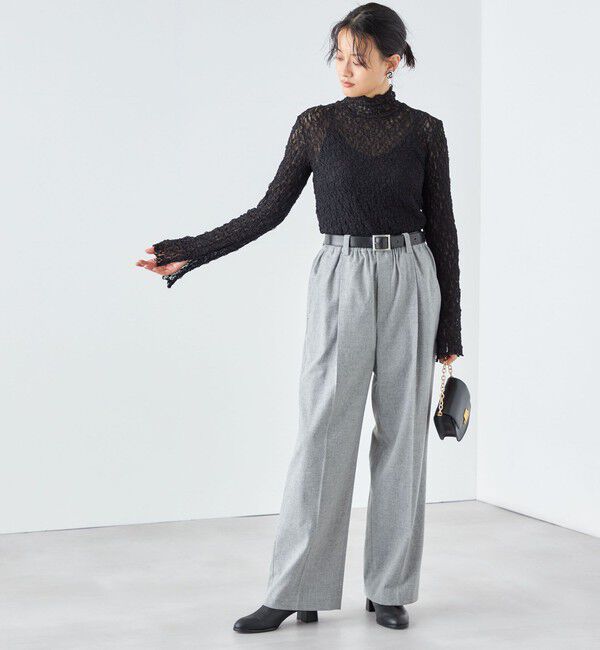 SHIPS for women「〈手洗い可能〉リンクル フラワー レース タートル 」|Tシャツ・カットソー|