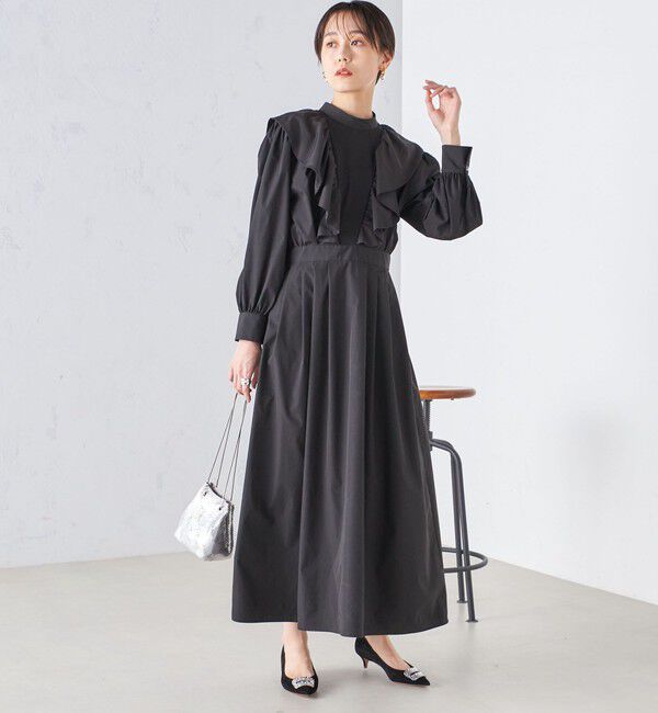 SHIPS for women「【SHIPS別注】A PUPIL:  〈洗濯機可能〉 異素材 コンビ ワンピース ◇」|ワンピース|