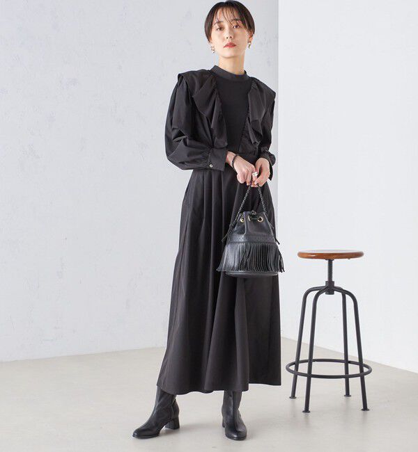 SHIPS for women「【SHIPS別注】A PUPIL:  〈洗濯機可能〉 異素材 コンビ ワンピース ◇」|ワンピース|