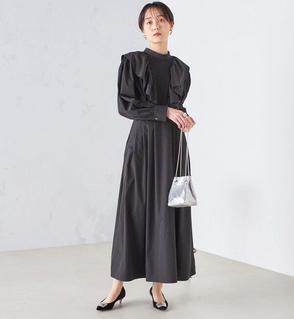 SHIPS for women「【SHIPS別注】A PUPIL:  〈洗濯機可能〉 異素材 コンビ ワンピース ◇」|ワンピース|