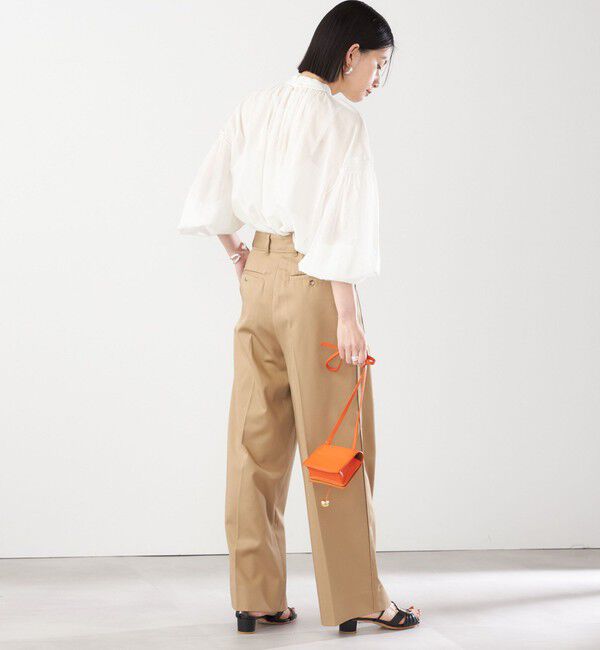 SHIPS for women「〈手洗い可能〉ボイル オーガンジー シャーリング ボリューム ブラウス 24SS ◇」|シャツ・ブラウス|