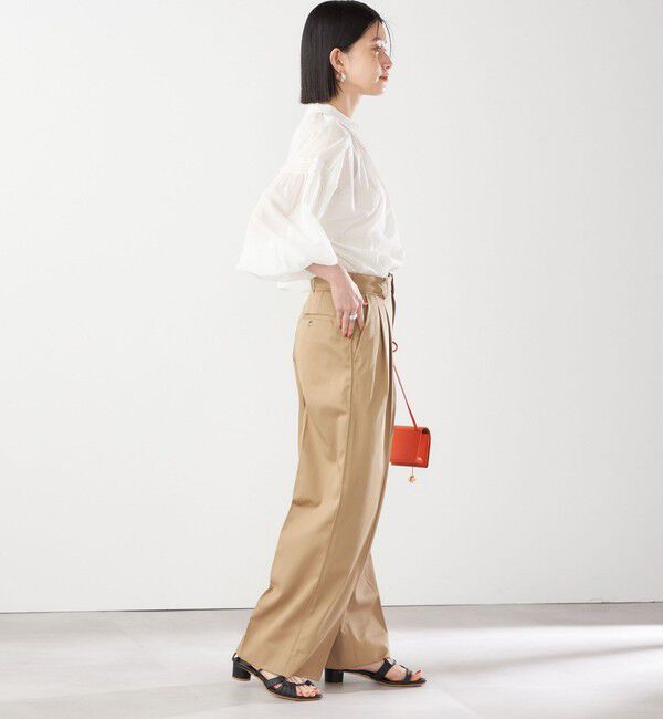 SHIPS for women「〈手洗い可能〉ボイル オーガンジー シャーリング ボリューム ブラウス 24SS ◇」|シャツ・ブラウス|