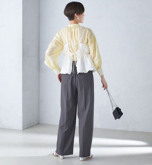 SHIPS for women「〈手洗い可能〉ボイル オーガンジー シャーリング ボリューム ブラウス 24SS ◇」|シャツ・ブラウス|